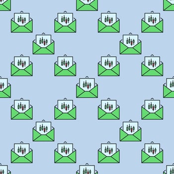 Letter with candlestick chart colored seamless pattern vector