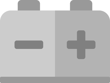 Gray electric battery icon png
