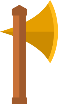 Yellow axe tool icon png