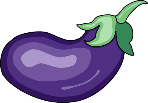Purple Eggplant with Green Stem vector