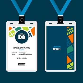 ID Card Design with Abstract Square Geometric Mosaic vector