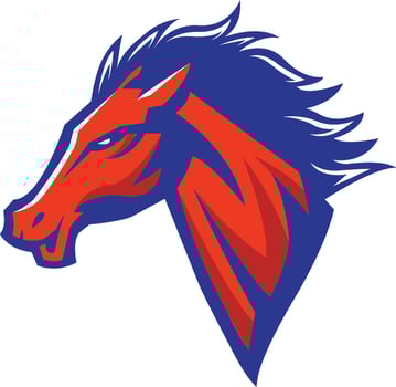 wild horse symbol set vector