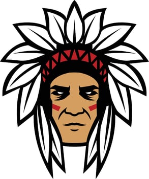 native warrior logo icons vector