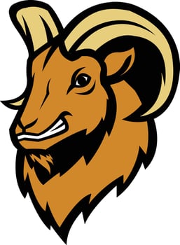 horned ram badge design vector