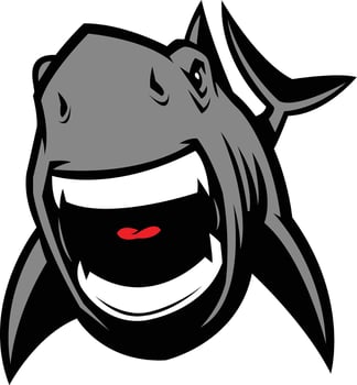 shark mascot icon set vector