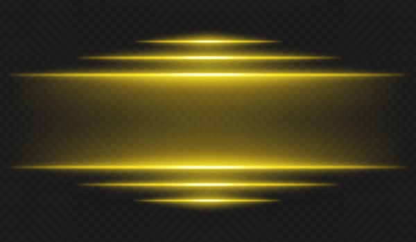 A glowing yellow light on a black background vector