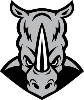 strong rhino emblem vector
