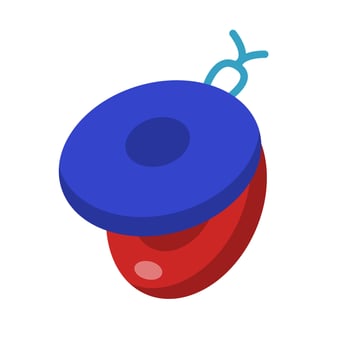 Red and blue castanets icon. vector