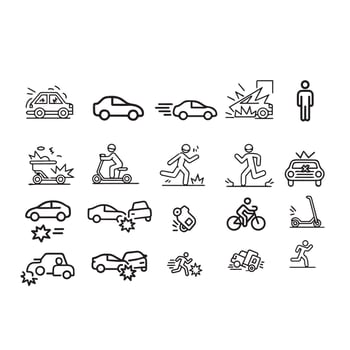 Activity Accident Icons vector