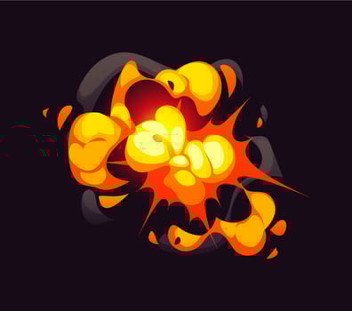 Cartoon comic fire bomb explosion and detonation vector