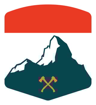 mountain badge logo design vector