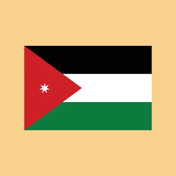 Jordan flag isolated on a light brown background vector