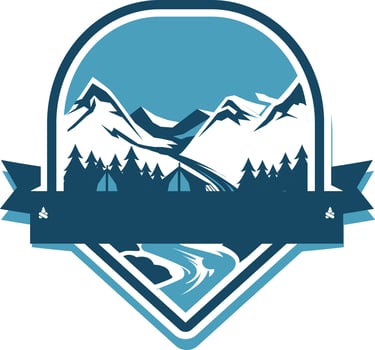 camping badge design pack vector