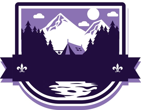 adventure campfire emblem vector