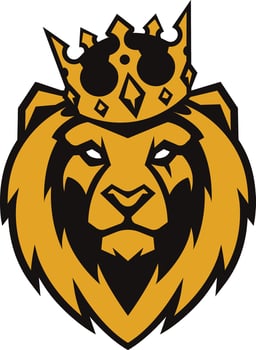 lion in crown mascot vector
