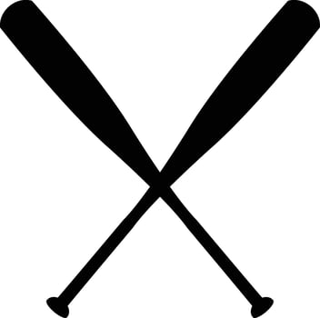 crossed baseball bat icon vector