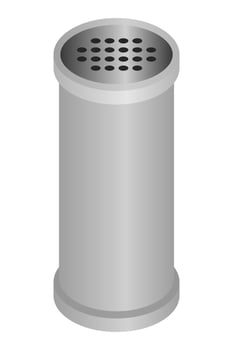 Modern Cylindrical Ashtray Design with Holes. vector