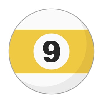 Flat design billiard 9 ball icon. vector