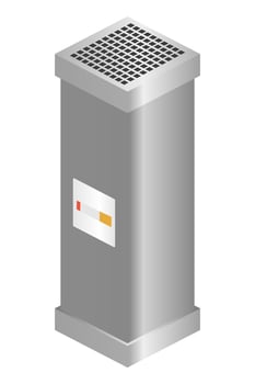 Modern Stainless Steel Outdoor Cigarette Ashtray icon. vector