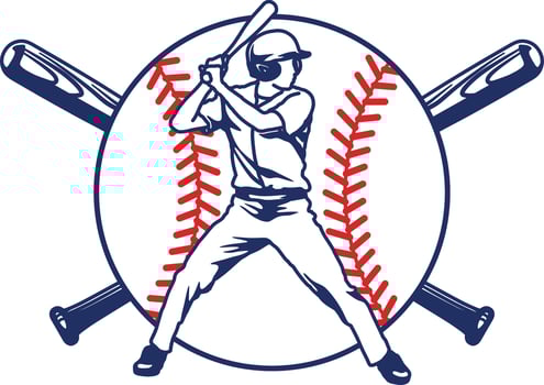 baseball emblem design vector