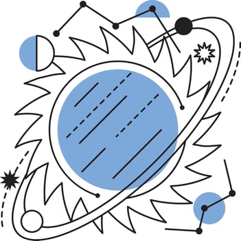 space design tattoo minimal vector