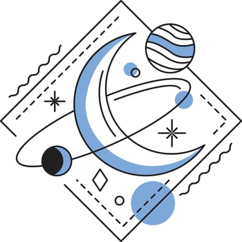 minimalist space tattoo art vector
