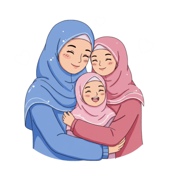 Happy Muslim Family Mother, Daughters, Embrace, Love, Hijab png