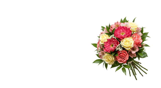 Cutout flower bouquet in elegant arrangement png