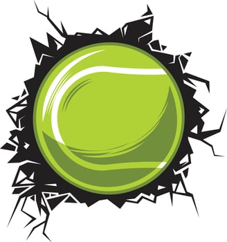 tennis ball cracked wall tennis club graphic design logos or icons vector