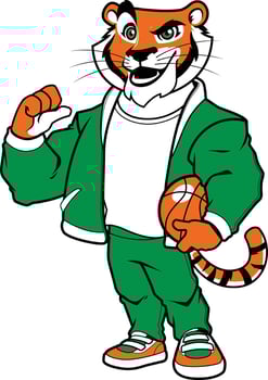 tiger basketball mascot vector