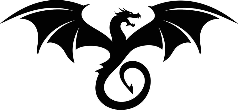 fying dragon logo vector