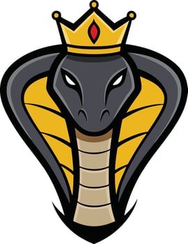 King Cobra with Crown mascot logo vector