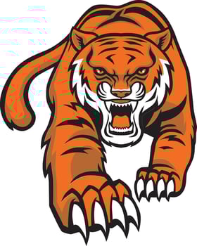sporty tiger logo set vector