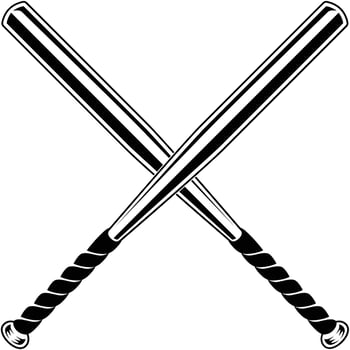 crossed baseball bats vector
