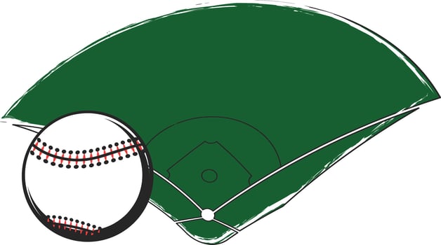 baseball sport game ball and diamond play field vector
