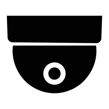 Dome Security Camera Icon Black and White Surveillance Equipment Image vector