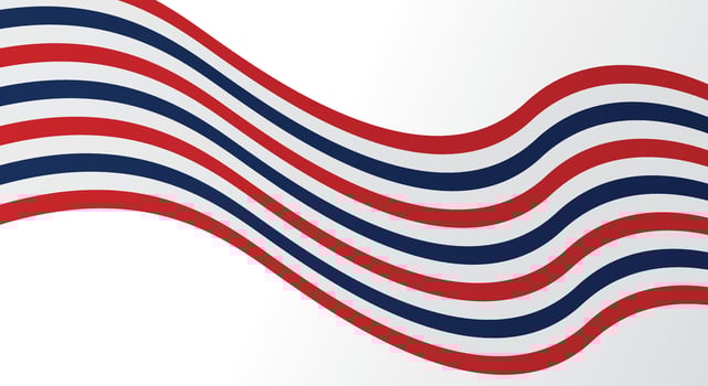 Wave flag, red blue waving lines in abstract background vector