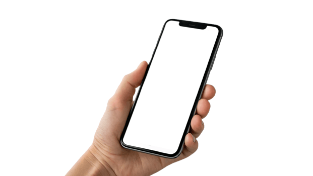 Smartphone mobile tablet technology electronic mockup empty blank holding hand finger body part human business device front view information digital presentation advertisement product sale promotion png