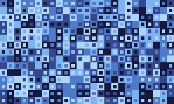 Abstract blue square pixel mosaic pattern. Perfect for tech, data, digital, or modern design projects. Represents connectivity, technology, or data streams. vector