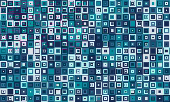 Abstract teal and navy square pattern. Perfect for modern backgrounds, website design, or textile prints. This geometric design evokes feelings of technology, data, or connectivity. vector