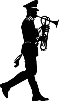 ai black silhouette band player vector