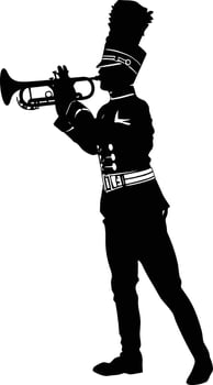 ai silhouette band wind instrument player vector