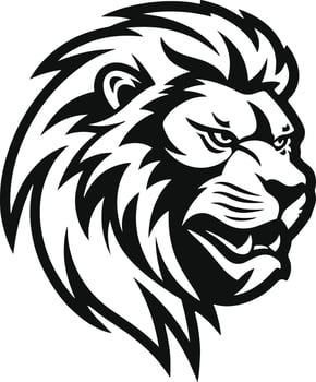 lion head silhouette logo vector