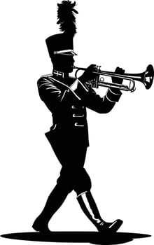 ai full body marching band silhouette vector