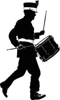 ai marching band drum silhouette vector
