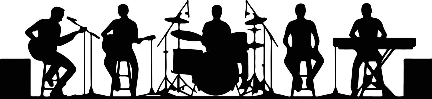 music band silhouette s vector