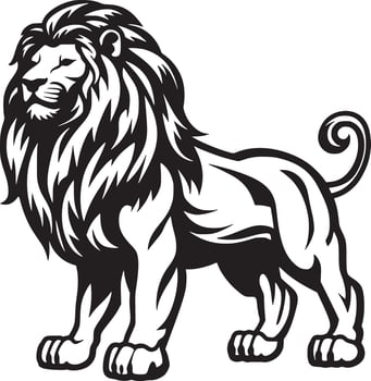 minimal lion silhouette vector