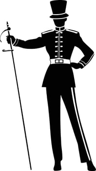 drum major performance icon vector