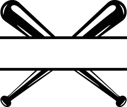 baseball bats team split monogram vector