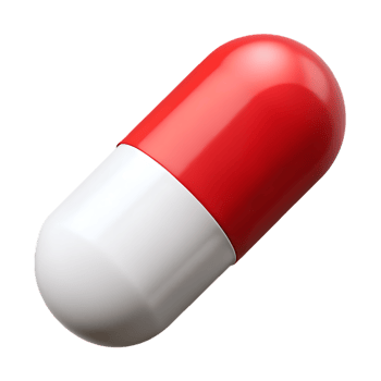 Red and White Pill Capsule Isolated on transparant background, Medication Concept png